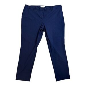 Michael Kors Womens Navy Blue Straight Leg Capri Pants Size‎ 20W Business Casual